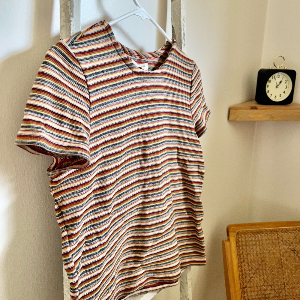 ♥️Madewell SOLD OUT Rainbow Striped Jacquard Retro Tee♥️